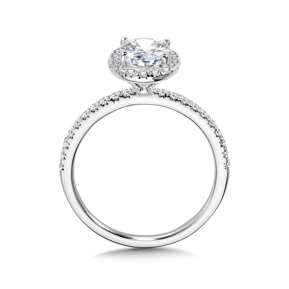 Valina 1/3 ct. tw. Diamond Halo Oval Semi-Mount Engagement Ring in 14K White Gold front view