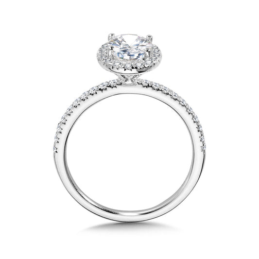 Valina 1/3 ct. tw. Diamond Halo Oval Semi-Mount Engagement Ring in 14K White Gold front view