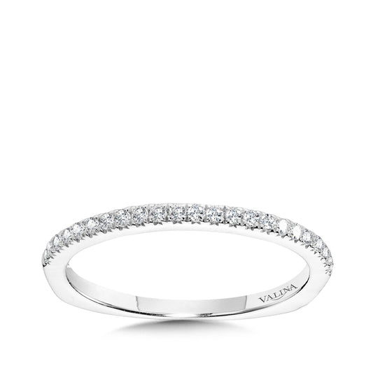 Valina 1/5 ct. tw. Diamond Wedding Ring with European Shank in 14K White Gold