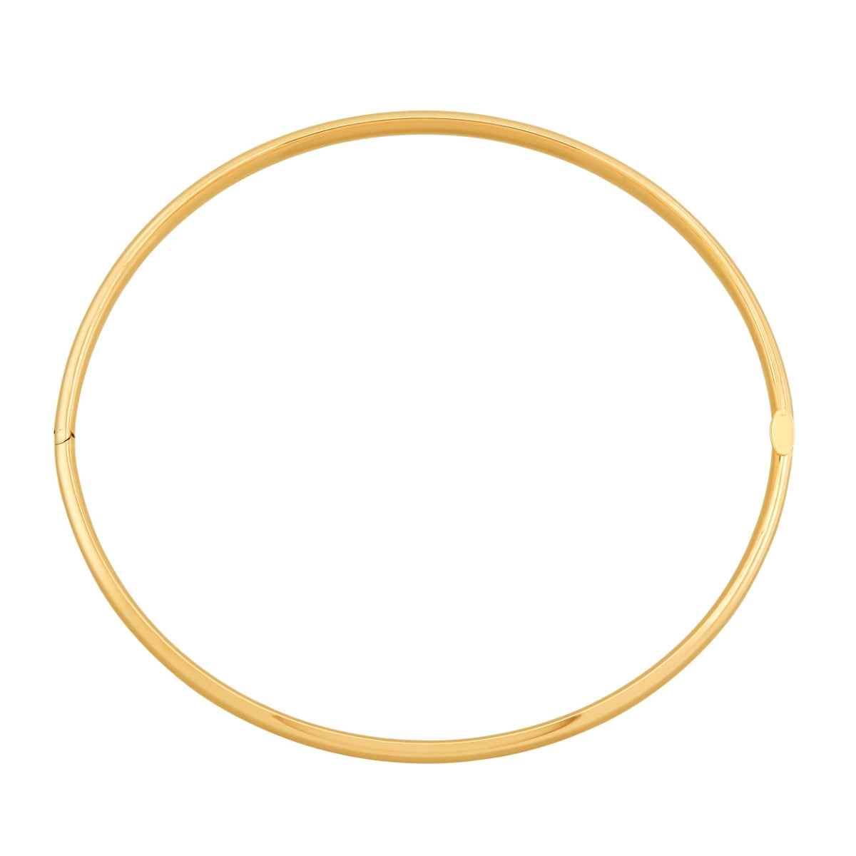 Hinged Bangle Bracelet in Polished 14K Yellow Gold close-up detail