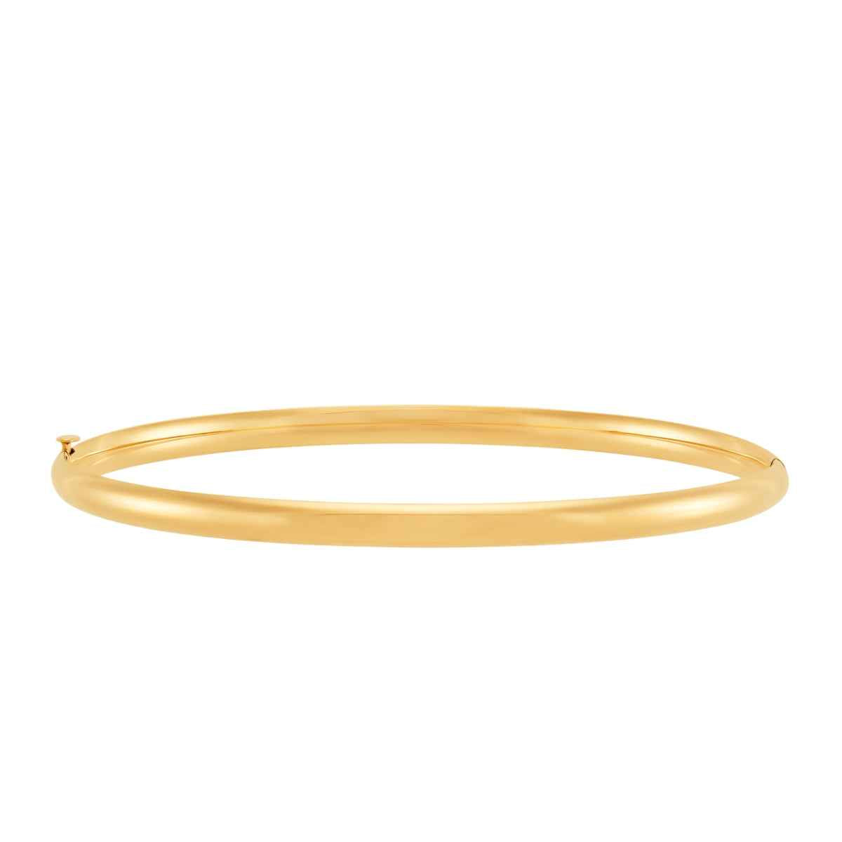 Hinged Bangle Bracelet in Polished 14K Yellow Gold