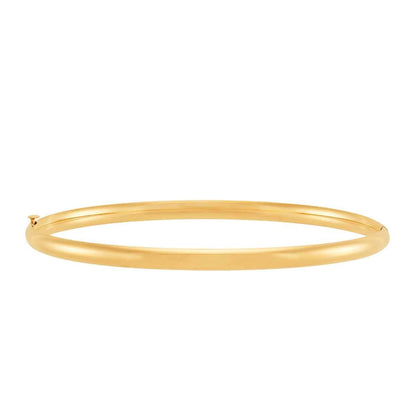 Hinged Bangle Bracelet in Polished 14K Yellow Gold