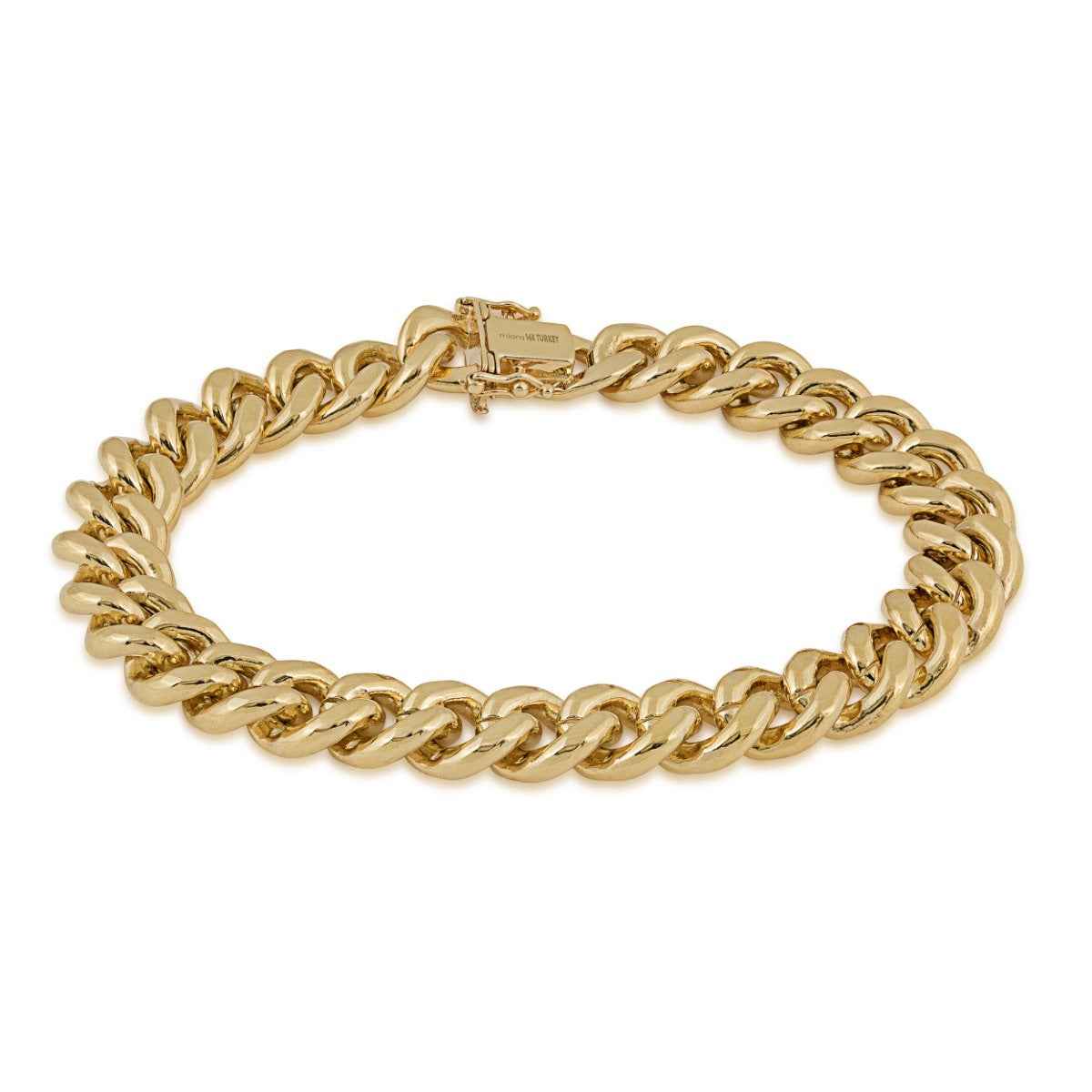 11mm 9-inch Miami Cuban Chain Bracelet in 14K Yellow Gold