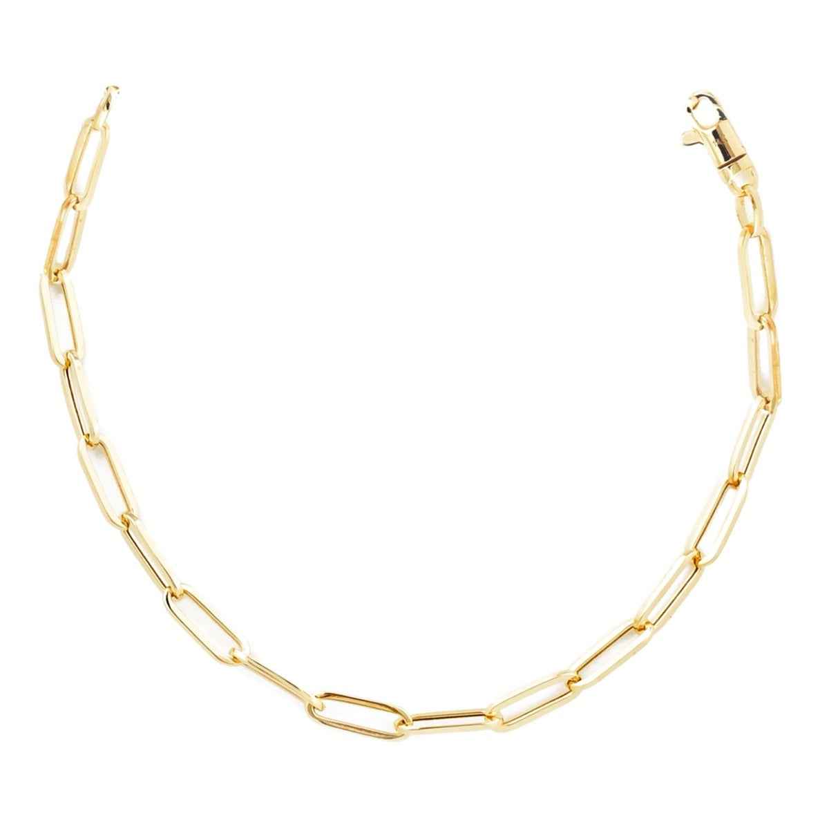4.5mm 7.5-inch Paperclip Chain Bracelet in 14K Yellow Gold