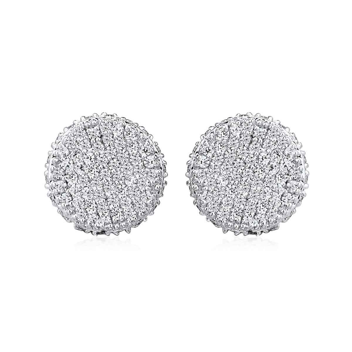 5/8 ct. tw. Diamond Cluster Earrings in 10K White Gold front view