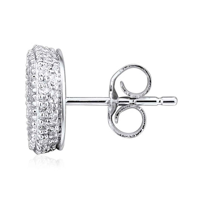5/8 ct. tw. Diamond Cluster Earrings in 10K White Gold close-up detail