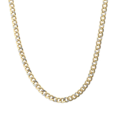 3/8 ct. tw. 22-inch Diamond Cuban Chain Necklace in 10K Yellow Gold