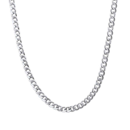3/8 ct. tw. 22-inch Diamond Cuban Chain Necklace in Sterling Silver