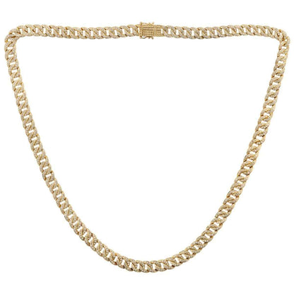 9-1/5 ct. tw. 22-inch Diamond Miami Cuban Chain Necklace in 10K Yellow Gold front view