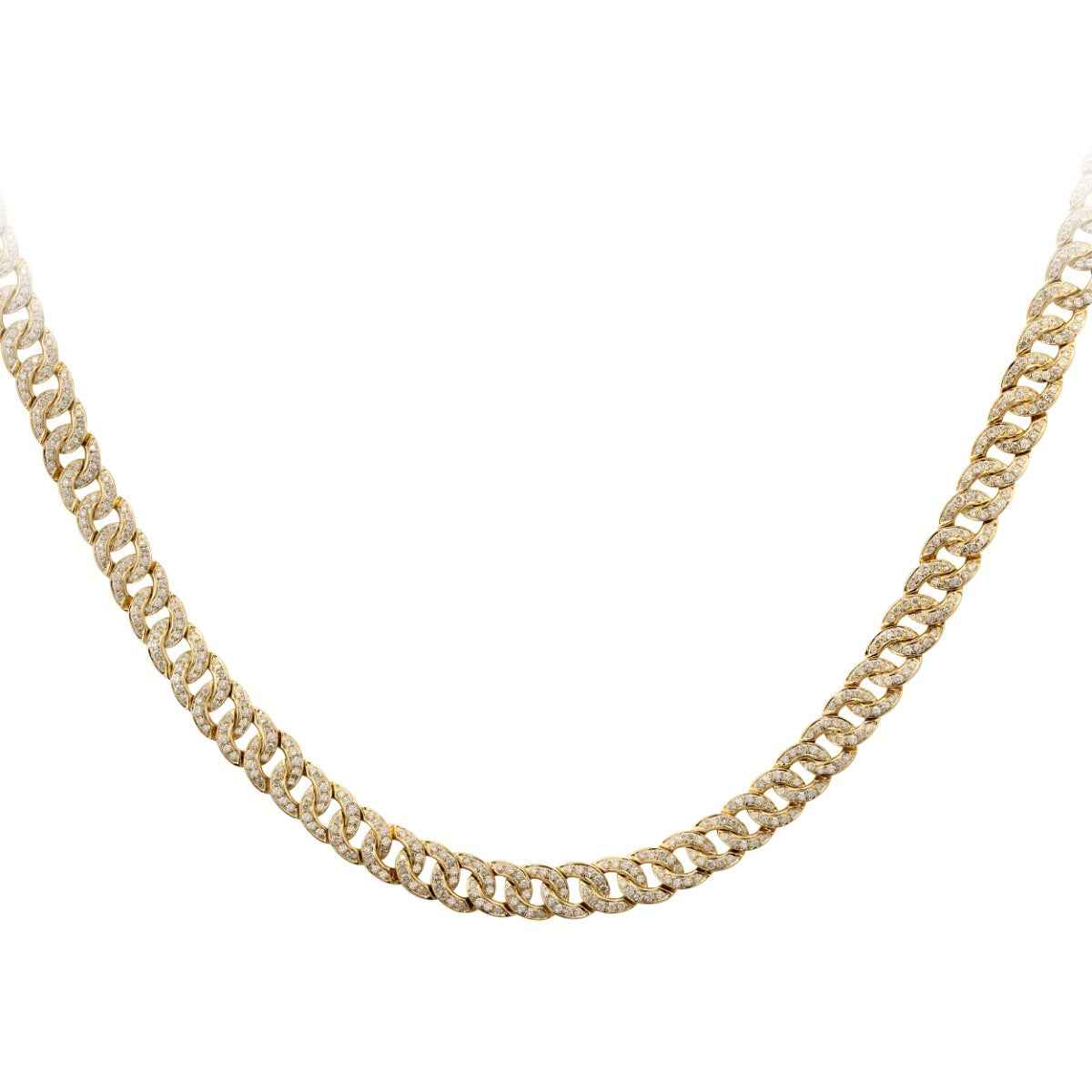 9-1/5 ct. tw. 22-inch Diamond Miami Cuban Chain Necklace in 10K Yellow Gold