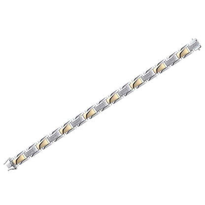 3/8 ct. tw. Diamond Link Bracelet in 10K Yellow Gold and Sterling Silver front view