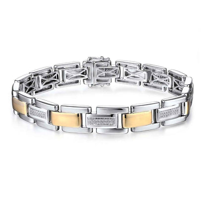 3/8 ct. tw. Diamond Link Bracelet in 10K Yellow Gold and Sterling Silver