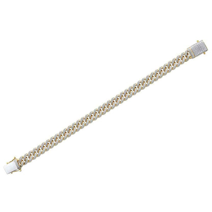 1-1/2 ct. tw. Diamond Cuban Link Bracelet in 10K Yellow Gold front view