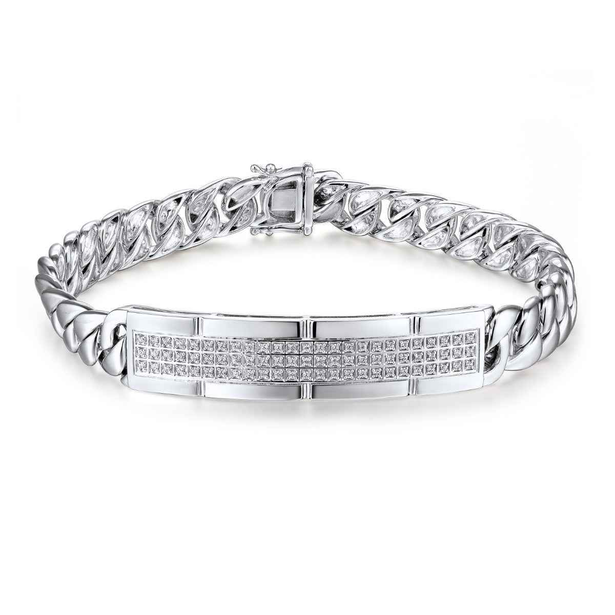 3/8 ct. tw. Diamond ID Bracelet in Sterling Silver