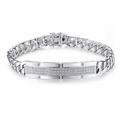 3/8 ct. tw. Diamond ID Bracelet in Sterling Silver