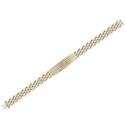 2 ct. tw. Diamond ID Bracelet in 10K Yellow Gold front view