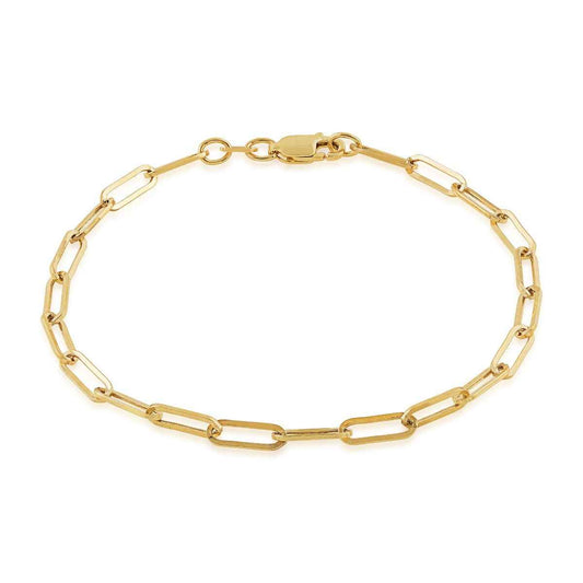 3mm 7.5-inch Paperclip Chain Bracelet in 10K Yellow Gold