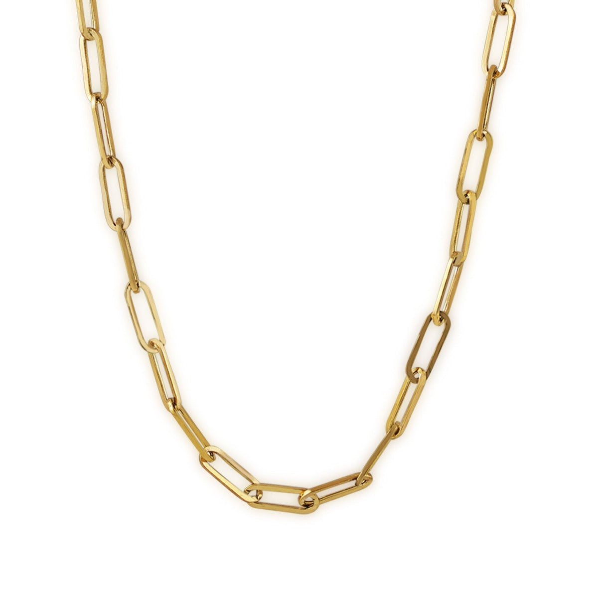 3mm 20-inch Paperclip Chain Necklace in 10K Yellow Gold