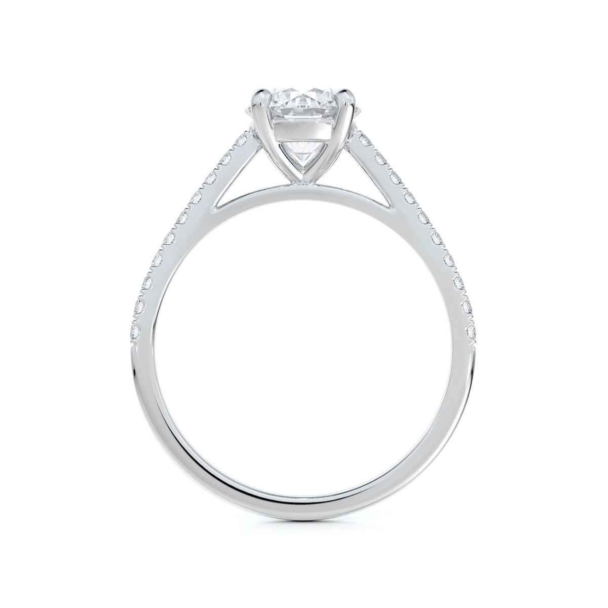 Forevermark 5/8 ct. tw. Round Brilliant Diamond Engagement Ring in 14K White Gold close-up detail