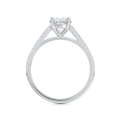 Forevermark 5/8 ct. tw. Round Brilliant Diamond Engagement Ring in 14K White Gold close-up detail