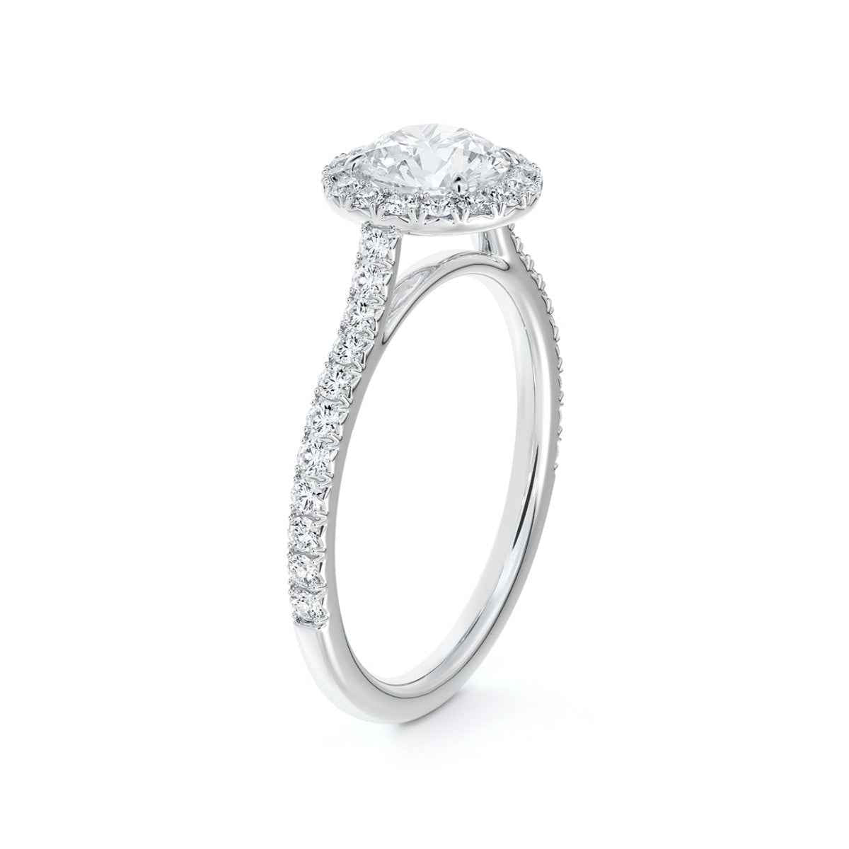 Forevermark Black Label 1 ct. tw. Round Brilliant Diamond Halo Engagement Ring in 18K White Gold front view
