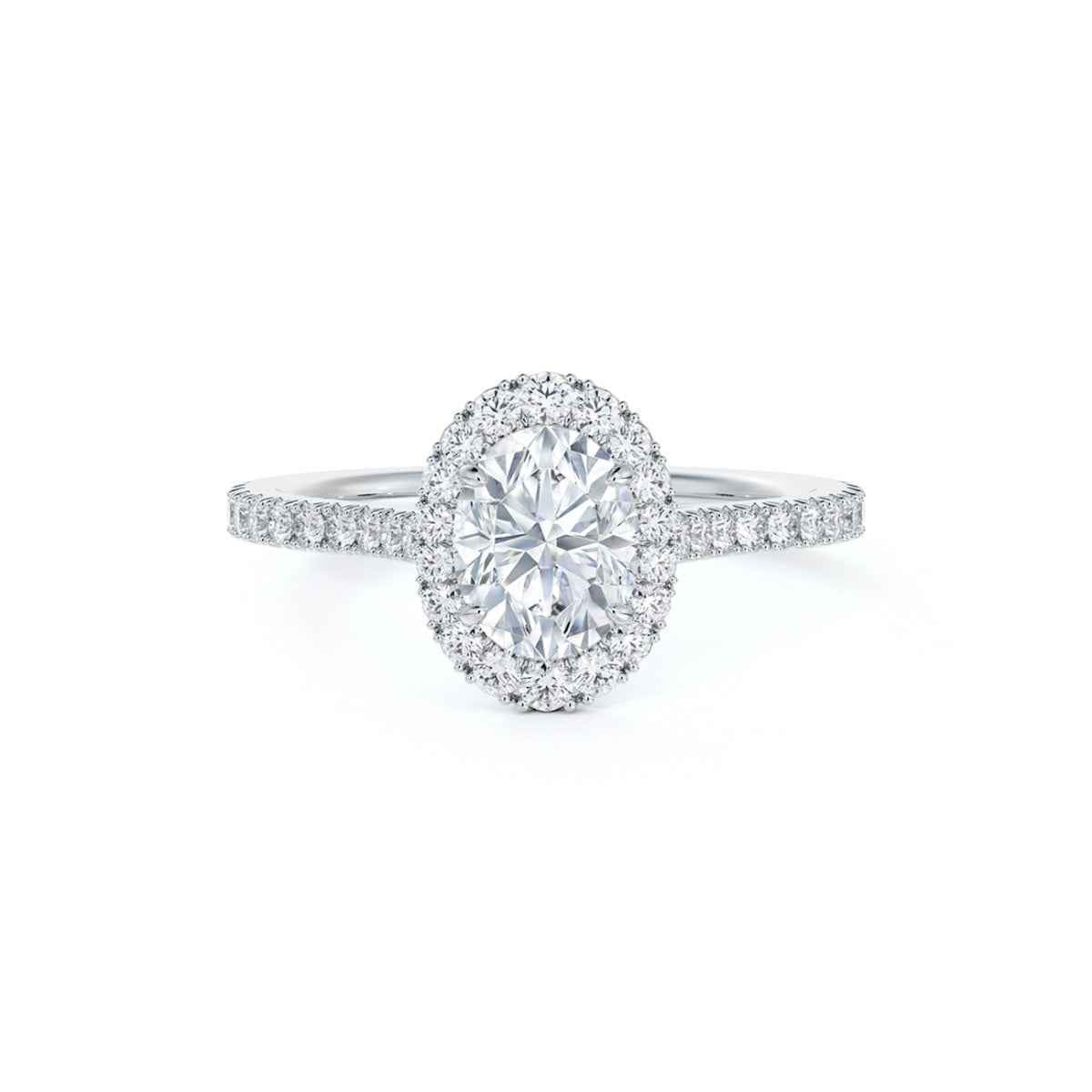Forevermark Black Label 1 ct. tw. Oval Diamond Halo Engagement Ring in 18K White Gold