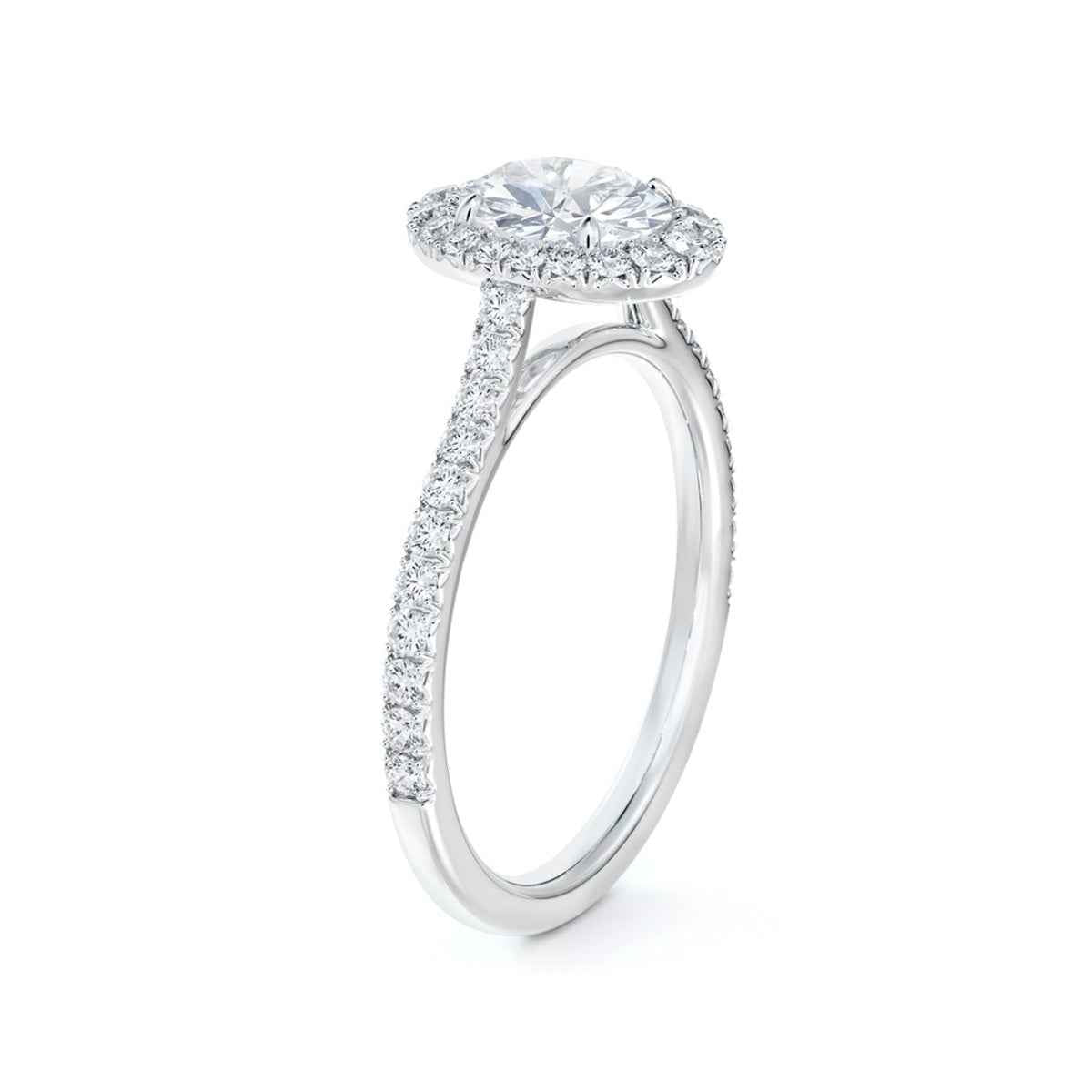 Forevermark Black Label 1 ct. tw. Oval Diamond Halo Engagement Ring in 18K White Gold front view