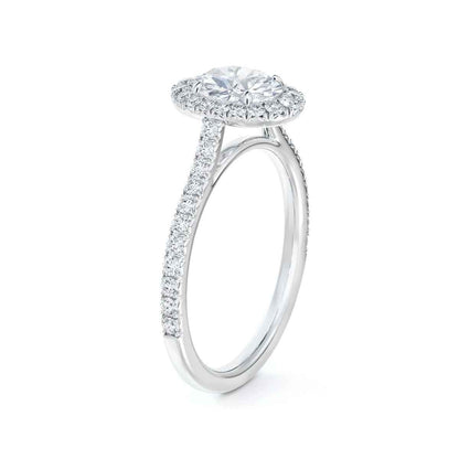 Forevermark Black Label 1 ct. tw. Oval Diamond Halo Engagement Ring in 18K White Gold front view