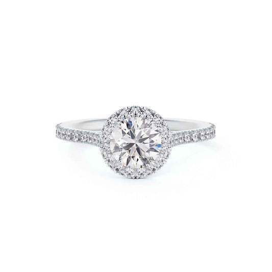 Forevermark Black Label 7/8 ct. tw. Round Brilliant Diamond Halo Engagement Ring in 18K White Gold