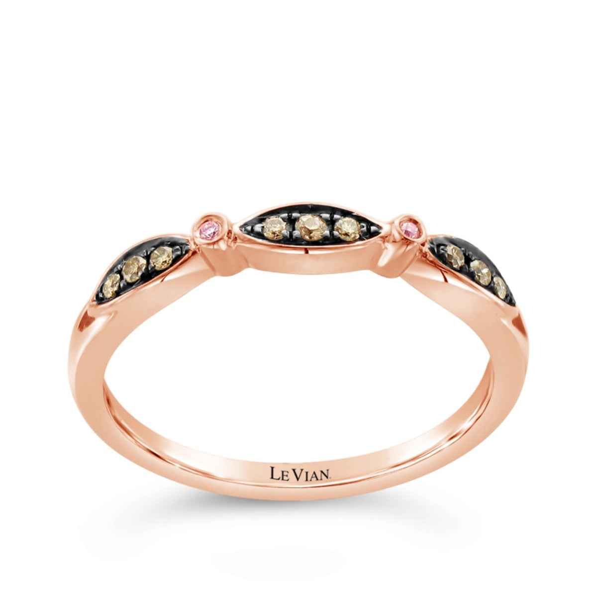 Le Vian Chocolatier 1/15 ct. tw. Chocolate & Vanilla Diamond Ring in 14K Strawberry Gold