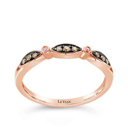 Le Vian Chocolatier 1/15 ct. tw. Chocolate & Vanilla Diamond Ring in 14K Strawberry Gold