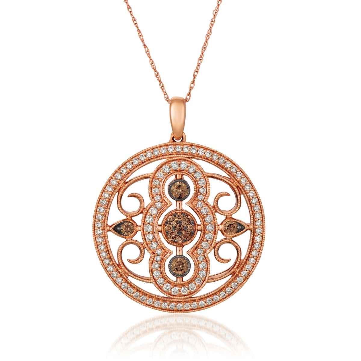 Le Vian Chocolatier 1 ct. tw. Chocolate & Vanilla Diamond Pendant in 14K Strawberry Gold