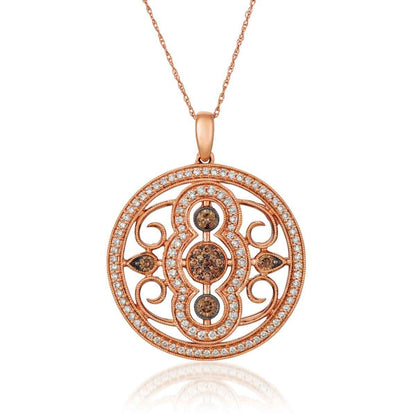 Le Vian Chocolatier 1 ct. tw. Chocolate & Vanilla Diamond Pendant in 14K Strawberry Gold