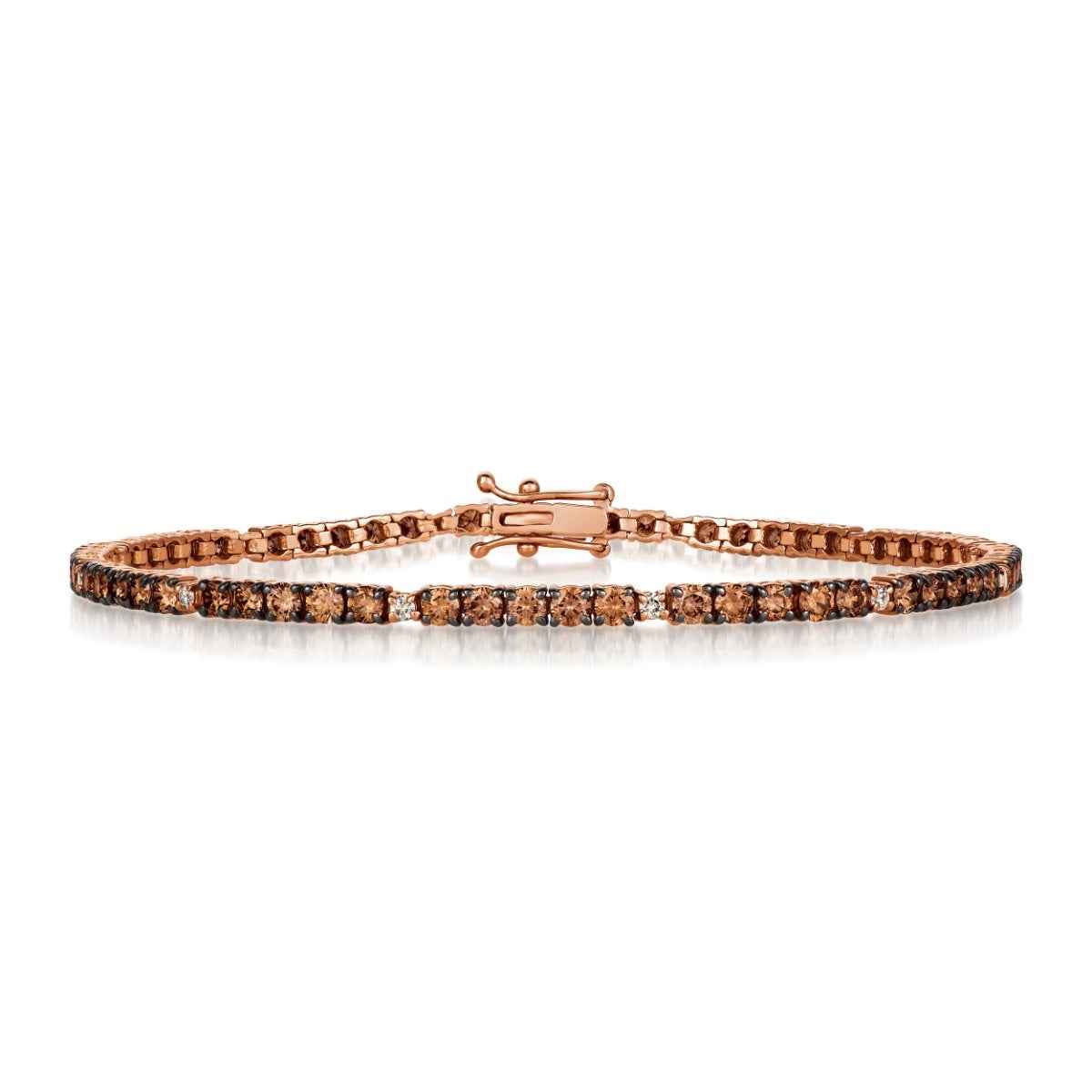 Le Vian 4-1/3 ct. tw. Chocolate & Nude Diamond Bracelet in 14K Strawberry Gold