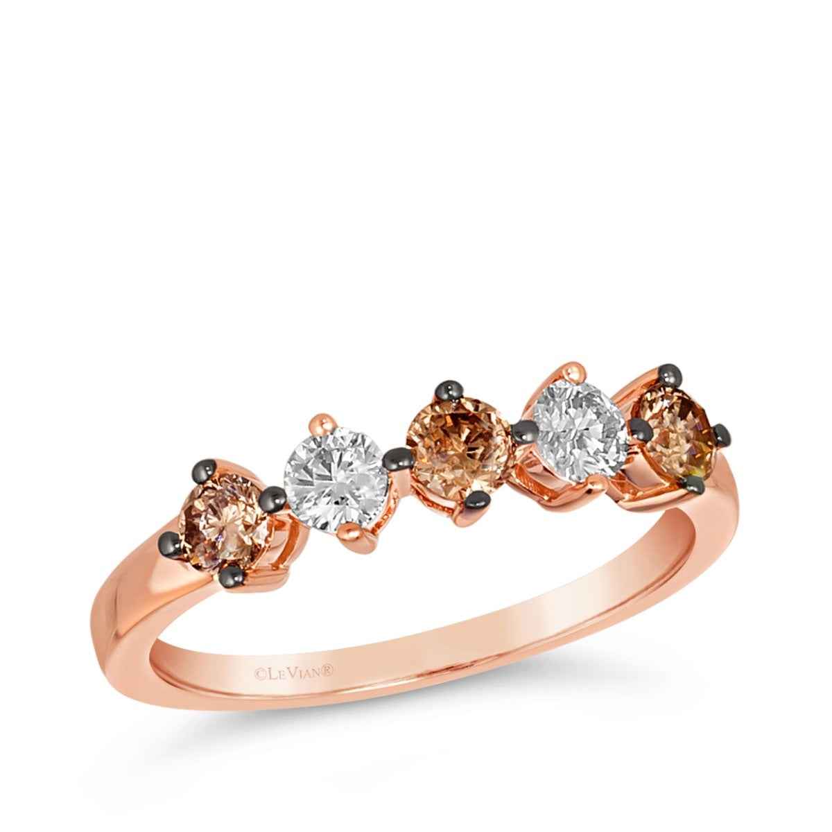 Le Vian Chocolatier 3/4 ct. tw. Chocolate & Vanilla Diamond Ring in 14K Strawberry Gold