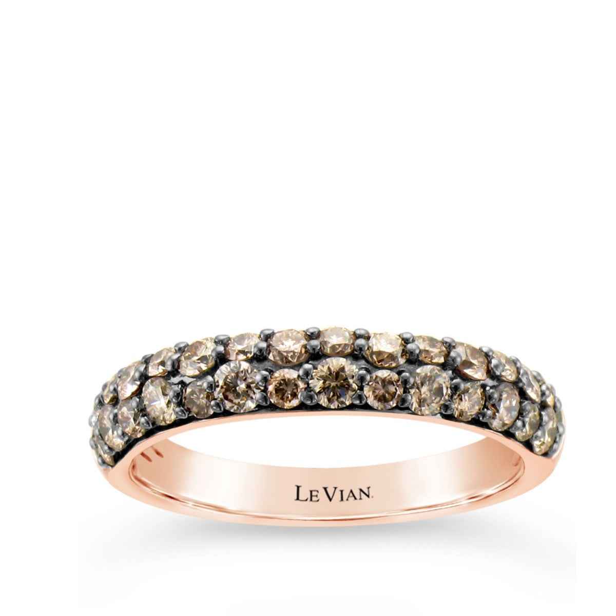 Le Vian Chocolatier 9/10 ct. tw. Multirow Chocolate Diamond Ring in 14K Strawberry Gold