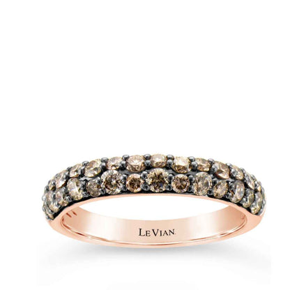 Le Vian Chocolatier 9/10 ct. tw. Multirow Chocolate Diamond Ring in 14K Strawberry Gold