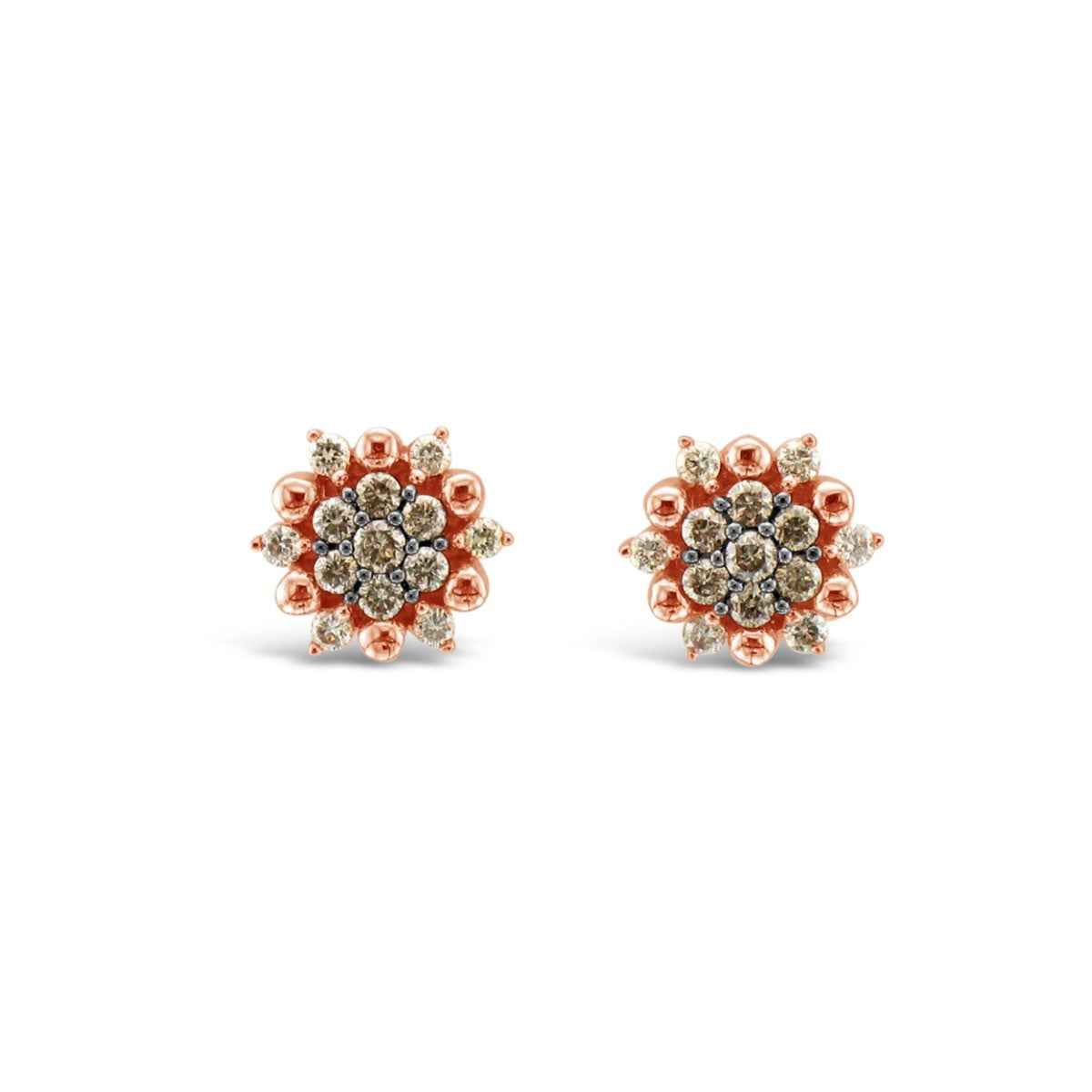Le Vian Chocolatier 1/3 ct. tw. Chocolate & Vanilla Diamond Cluster Earrings in 14K Strawberry Gold