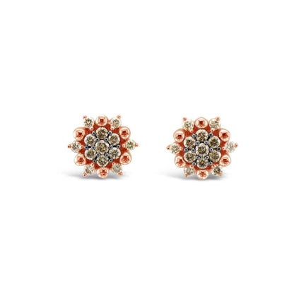 Le Vian Chocolatier 1/3 ct. tw. Chocolate & Vanilla Diamond Cluster Earrings in 14K Strawberry Gold