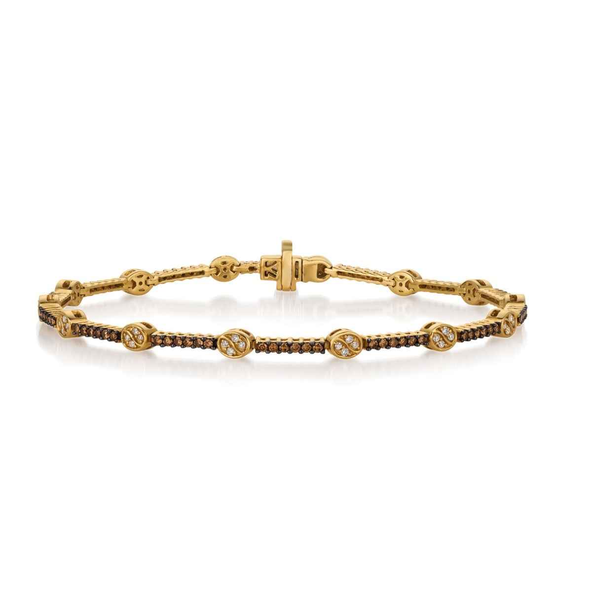 Le Vian Chocolatier 1 ct. tw. Chocolate & Vanilla Diamond Bracelet in 14K Honey Gold
