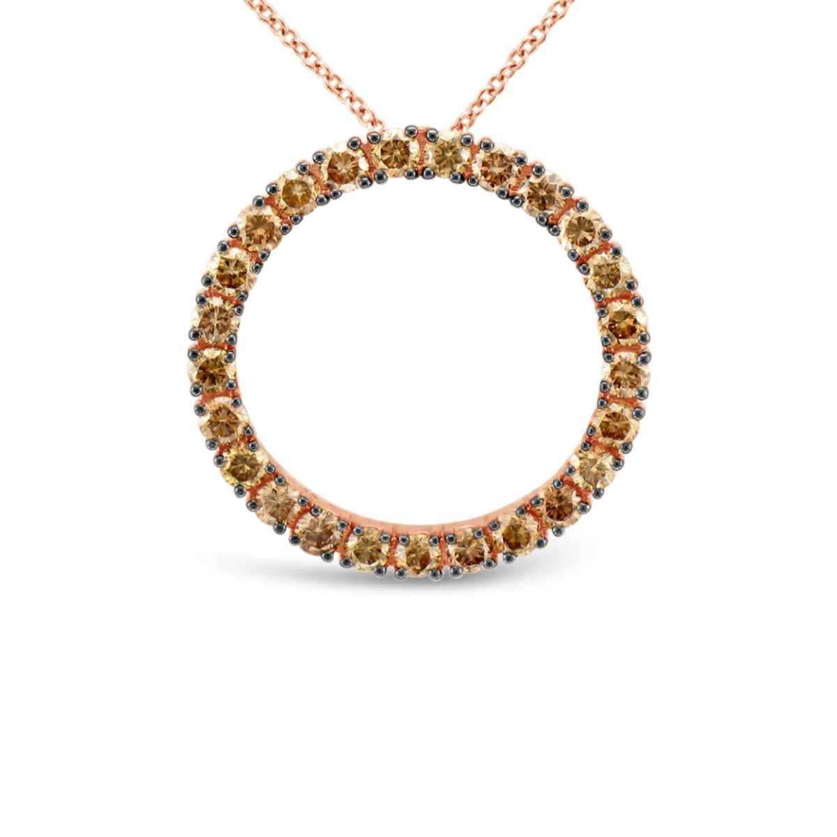 Le Vian Chocolatier 1-3/8 ct. tw. Chocolate Diamond Circle Pendant in 14K Strawberry Gold