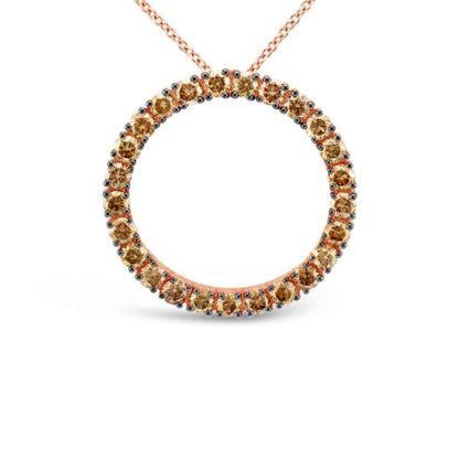 Le Vian Chocolatier 1-3/8 ct. tw. Chocolate Diamond Circle Pendant in 14K Strawberry Gold
