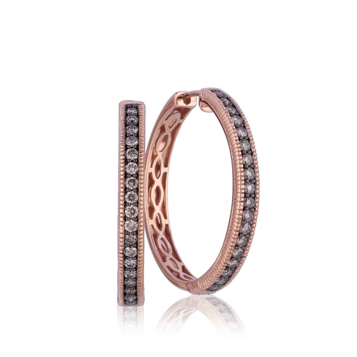 Le Vian Chocolatier 5/8 ct. tw. Chocolate Diamond Hoop Earrings in 14K Strawberry Gold