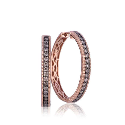 Le Vian Chocolatier 5/8 ct. tw. Chocolate Diamond Hoop Earrings in 14K Strawberry Gold