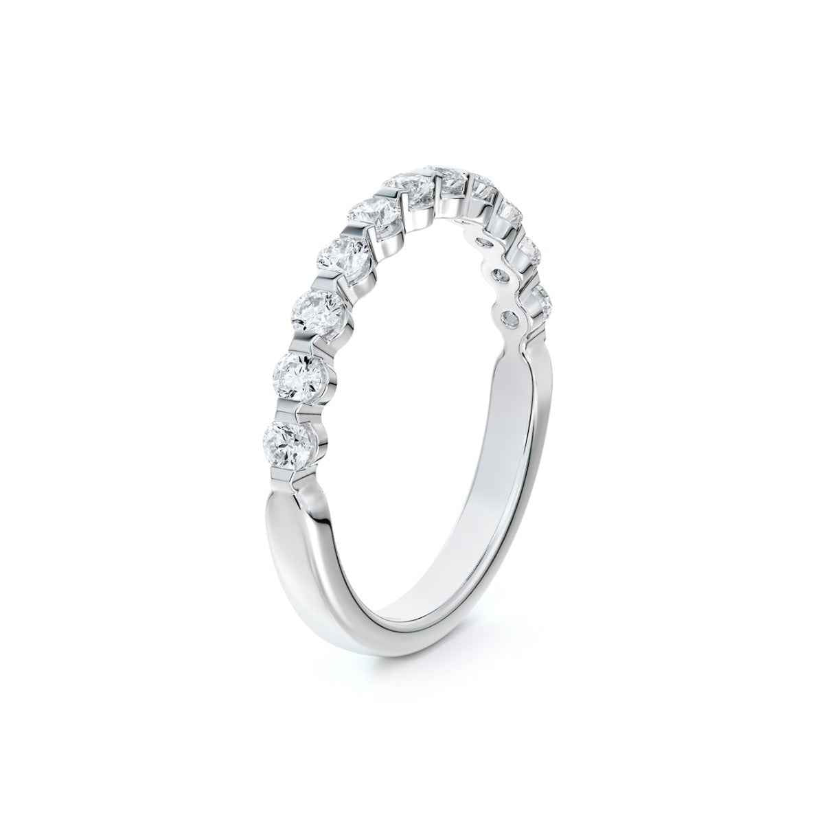 Forevermark 1 ct. tw. 11-Stone Shared Prong Diamond Wedding Band in 14K White Gold front view