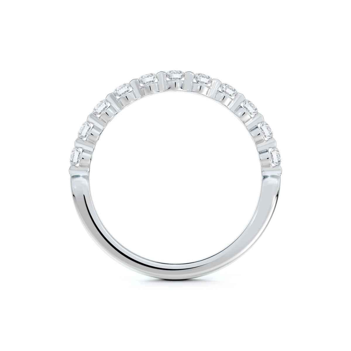 Forevermark 1 ct. tw. 11-Stone Shared Prong Diamond Wedding Band in 14K White Gold close-up detail