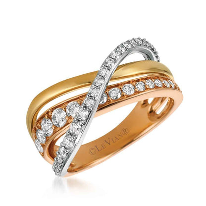 Le Vian 3/4 ct. tw. Nude Diamond Crossover Ring in 14K Tri-Tone Gold