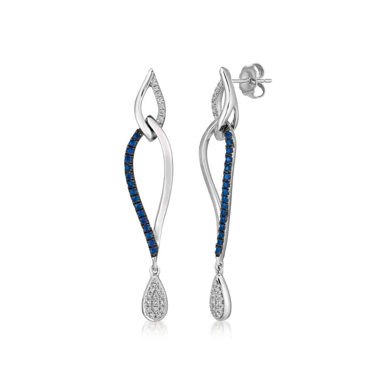Le Vian Blueberry Sapphire & 1/5 ct. tw. Vanilla Diamond Dangle Earrings in 14K Vanilla Gold