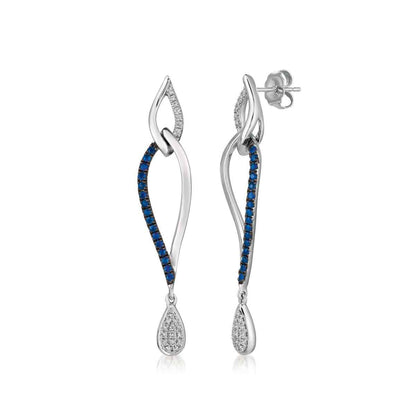 Le Vian Blueberry Sapphire & 1/5 ct. tw. Vanilla Diamond Dangle Earrings in 14K Vanilla Gold