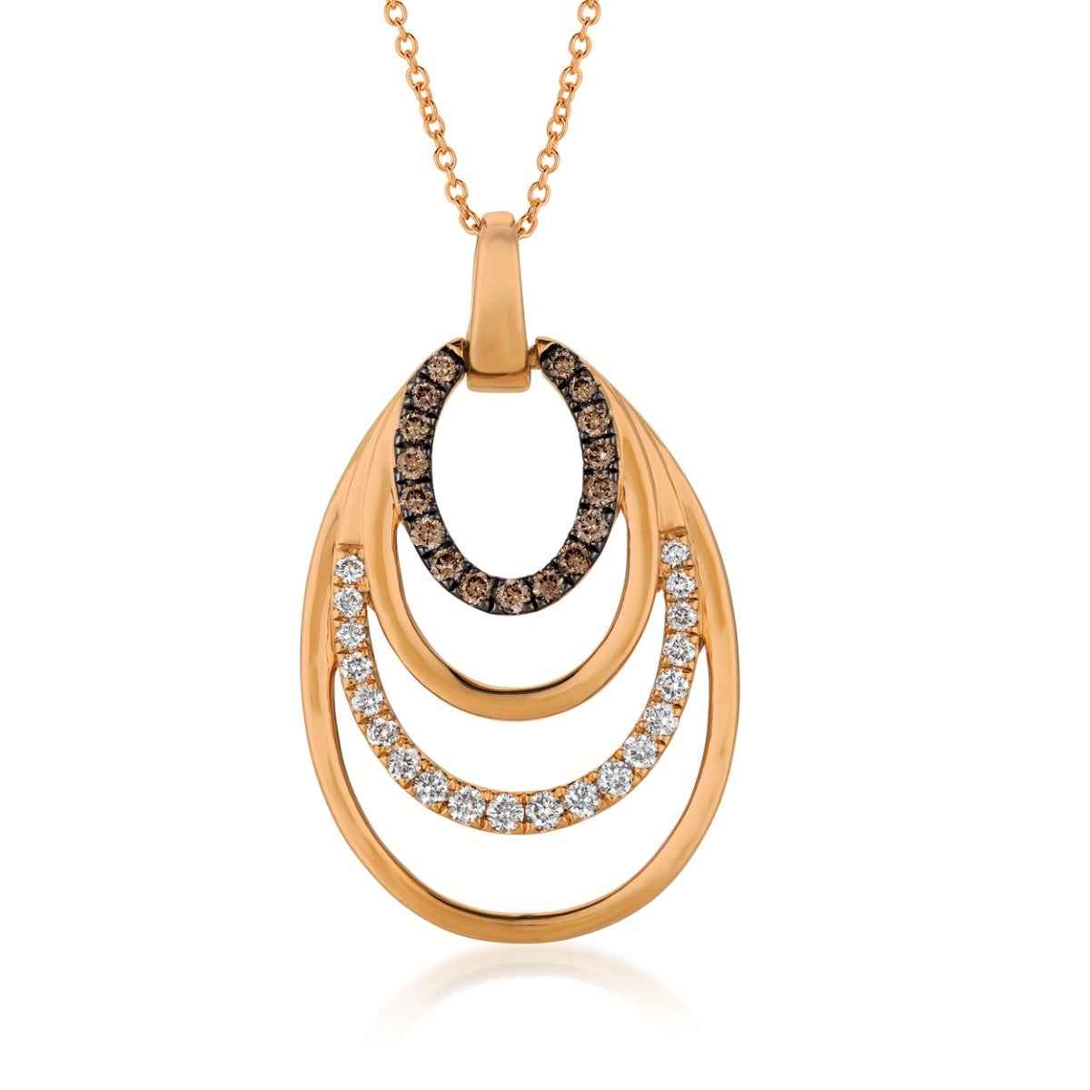 Le Vian Chocolatier 3/8 ct. tw. Vanilla & Chocolate Diamond Multi-Loop Pendant in 14K Strawberry Gold